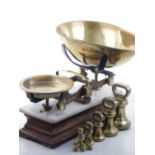 A pair of early 20th century scales, by Wedderburn of Southampton, with brass pans,