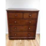 A Victorian mahogany chest, fitted five drawers. W.