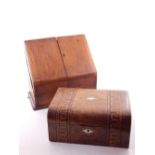 An Edwardian oak stationery box,