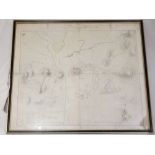 An early 19th century French military map, showing the combined English,