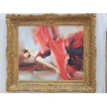 20th century school, 'Tango', study of a dancer, oil on canvas, unsigned.