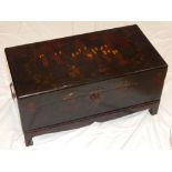 A 20th century Chinese lacquer trunk on stand,