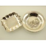 Two silver trinket dishes. (2)