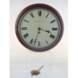 A 19th century wall clock, by Collingwood of Brixton Hill,