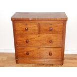 A small late Victorian mahogany four drawer chest W 90cm.