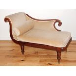 A small Victorian mahogany chaise longue,