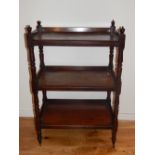 A Victorian mahogany three tier buffet W 70cm