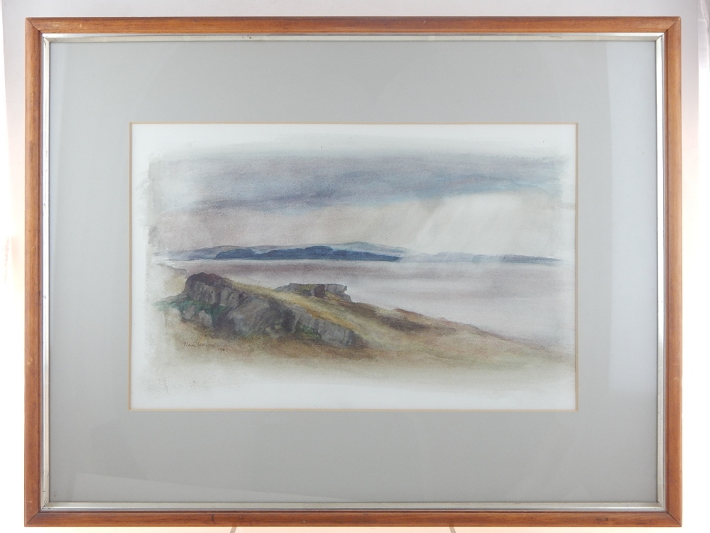 Nan Youngman (British 1905-1995), Highland Seascape, watercolour on paper, 26 x 41cm. - Image 2 of 2