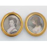 An early 19th century oval portrait miniature of an elegant lady verso bears paper label ''.....