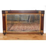 A Victorian parcel gilt rectangular rosewood over mantel mirror W 120