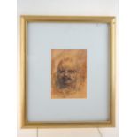 T. O. monogram, signature indistinct, early 20th century, portrait of a bearded gentleman, pen and