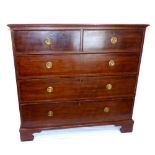 A George IV mahogany chest, fitted two short and three graduated long drawers, on bracket feet. W.