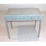 A Victorian style rectangular side table, fitted drawer on square tapered legs, later painted