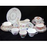 A selection of lustre tea wares, including cake plate and cream jug, and 19th century tea cup and