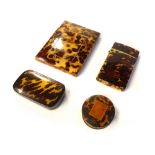 Two Victorian blonde tortoiseshell card cases,