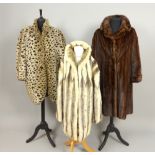 Vintage Mink fur coat, 3/4 length, a black and white mink jacket, a mink stole,