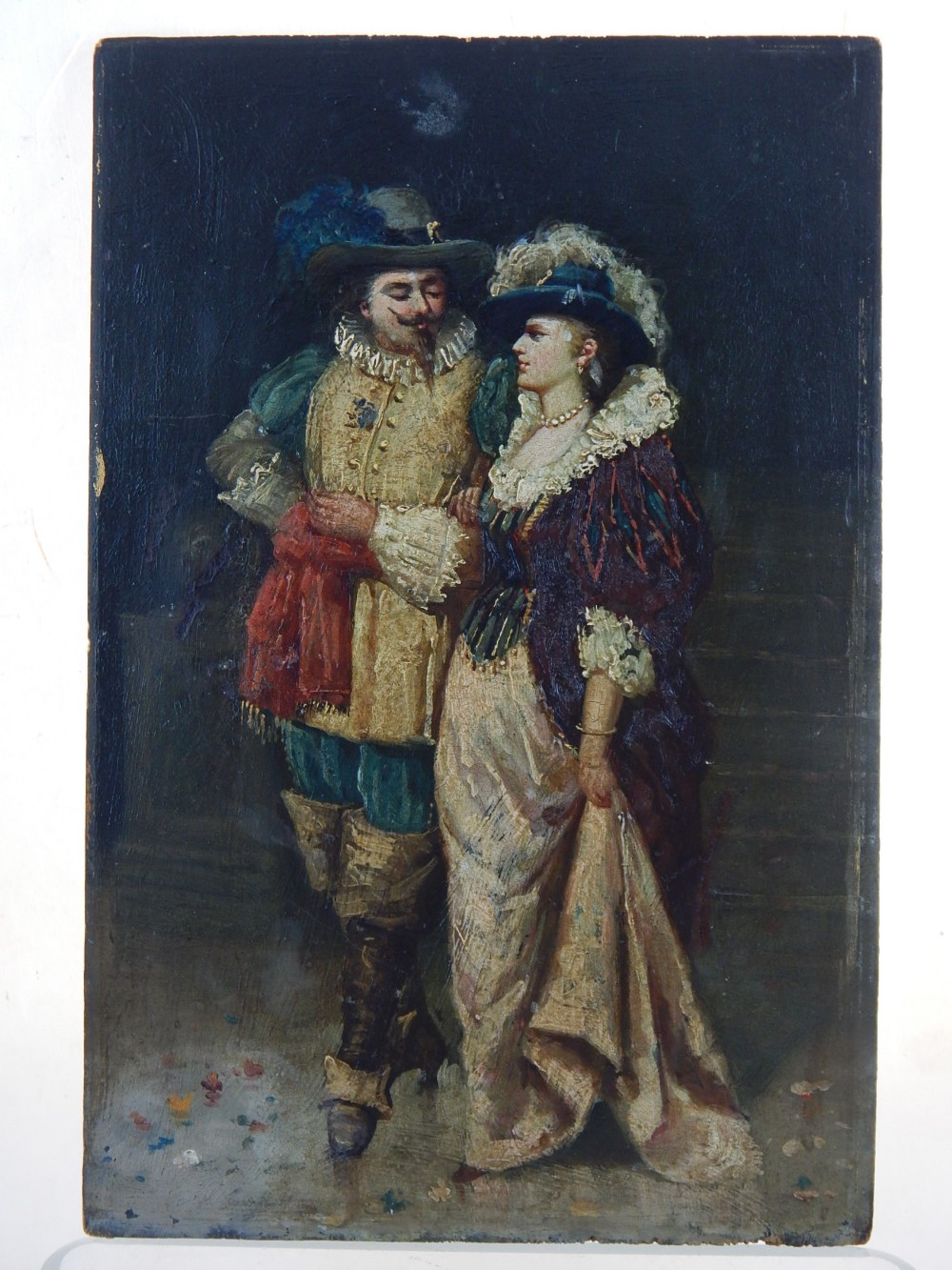 Unsigned, Continental school, 19th C study of a French couple in evening attire,