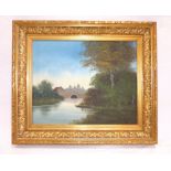 Early 20th century continental school river scene, oil on canvas.