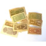 Ten Chinese banknotes, c.