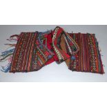 An Afghan saddle bag, polychrome decorated,