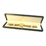 Sovereign gentleman's wristwatch, with 9ct gold bracelet strap, original box.