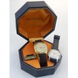 A cased Bulova stainless steel automatic wristwatch, 23 jewel movement,
