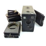 Early 20th century box camera fitted with a rapid rectilinear lens designed by John Henry