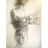 Maria Stcherbinina, "Young Bride", charcoal on paper, 88x 74cm.