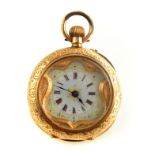 Ladies late Victorian 14ct yellow gold fob watch,