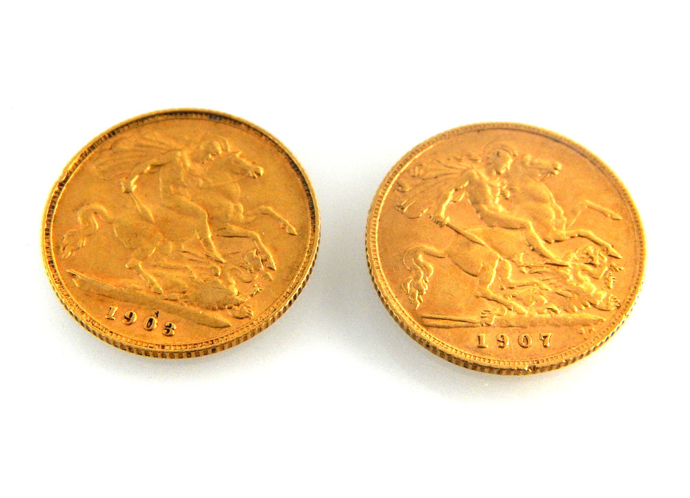 Two Edwardian gold half sovereign, - Image 3 of 3