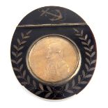 WITHDRAWN - 19th century Nelson commemorative oval tortoiseshell snuff box,