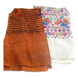 Two vintage hand embroidered Huipil (shirts),