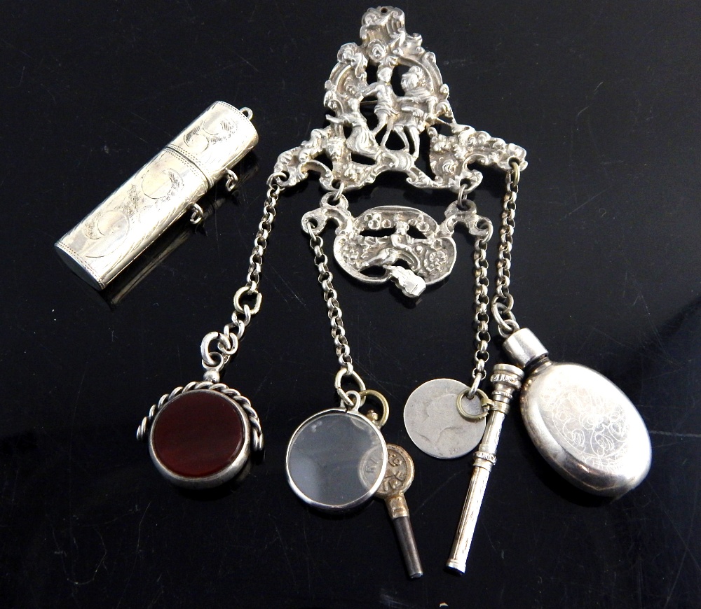 Silver chatelaine,