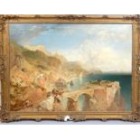 James Baker Pyne, British, 1800-1870, The Bay of Naples, oil on canvas, signed and dated 1854,