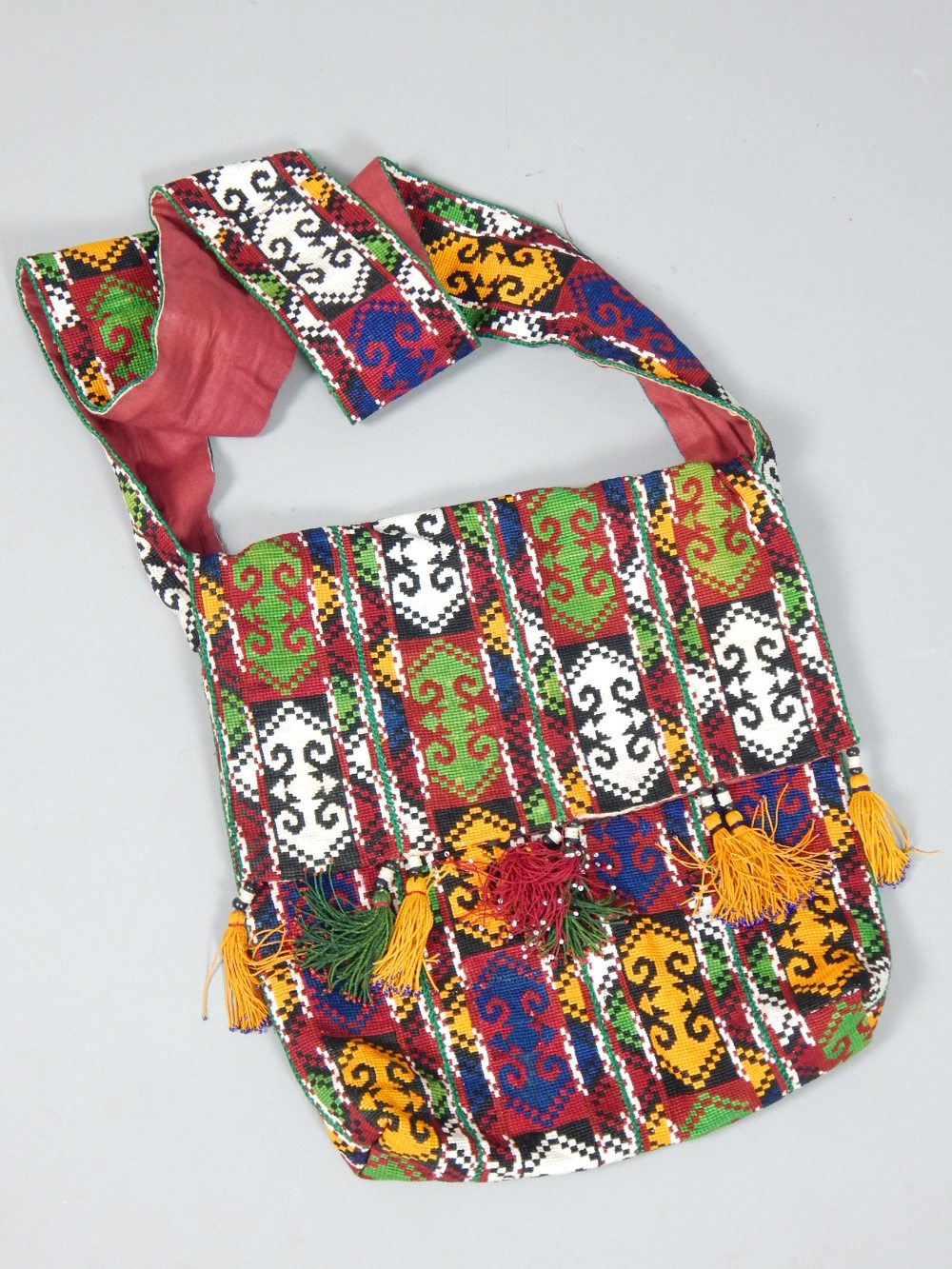 Buhara needlepoint hand embroidered shoulder bag