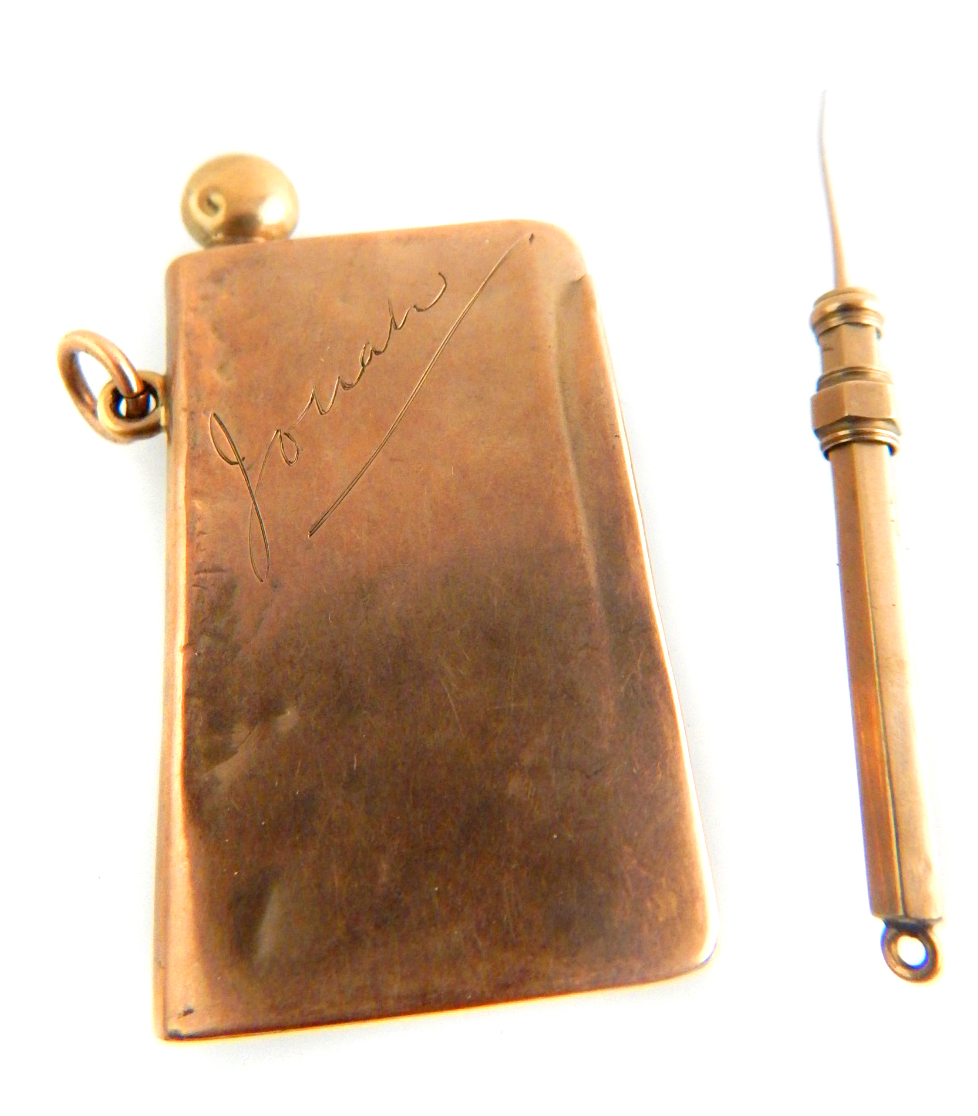 Asprey, 9ct gold fob striker, in the form of a book, - Image 2 of 2