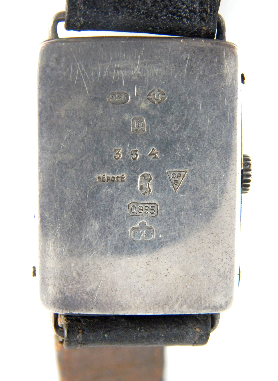 Gentleman's silver cased 'tank' watch, - Image 2 of 2