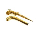 Novelty Sampson Mordan fob pencil in the form of an 18th C flintlock pistol,