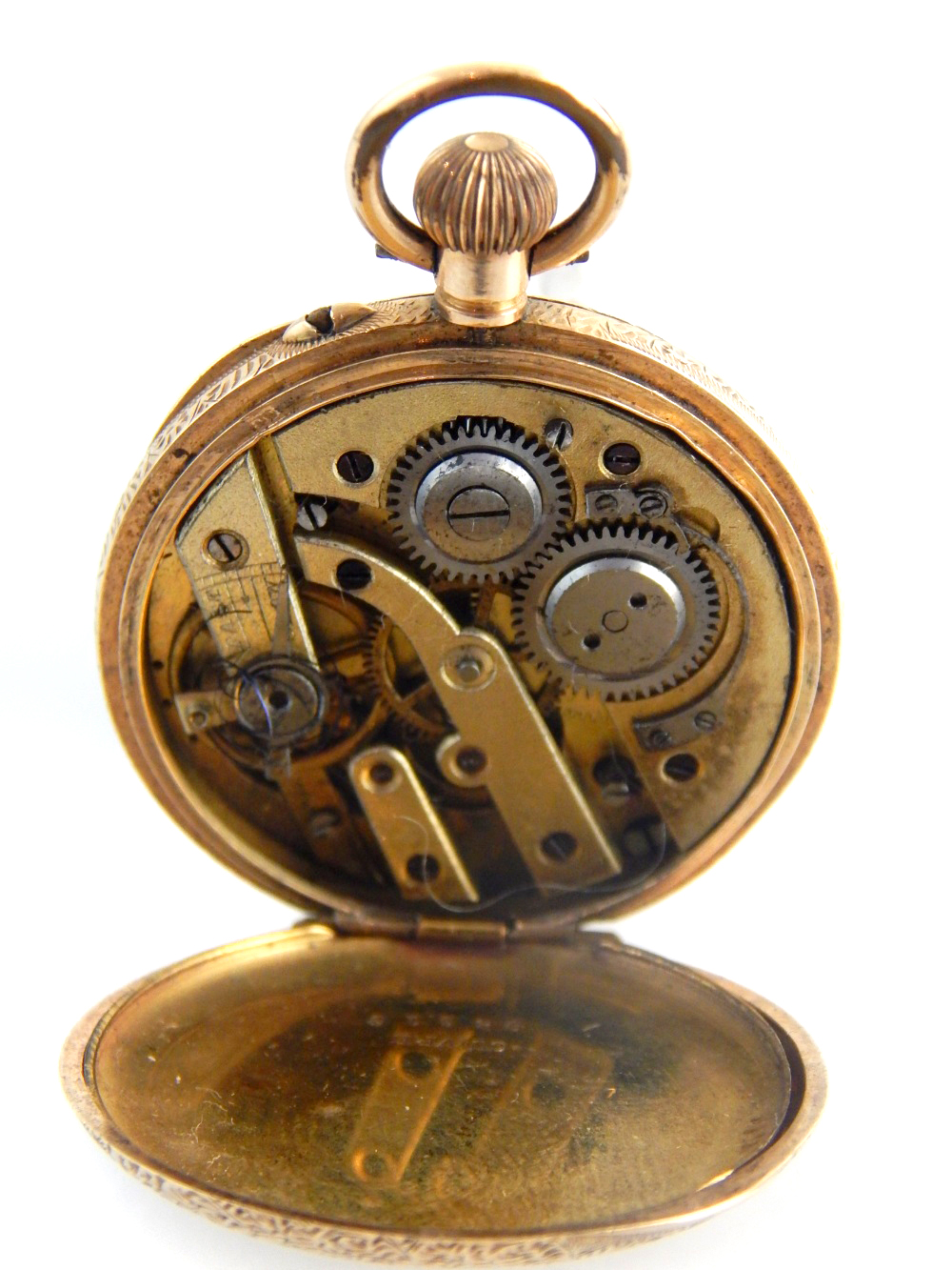 Ladies late Victorian 14ct yellow gold fob watch, - Image 2 of 2