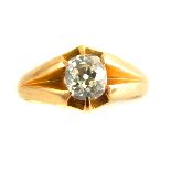 Solitaire diamond ring, 18ct gold, approx. 0.