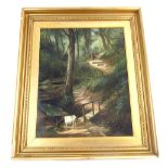 Charles Hunt,1829-1900, Ecclesbourne Glen, oil on canvas, signed and dated '76 lower left,