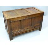 Late 18th C oak mule chest,