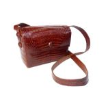 Brown crocodile leather handbag, for Maxima,