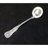 Georgian Glasgow Scottish silver sauce ladle, Mitchell & Sons silversmith stamp,