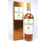 The Macallan ten year old single malt whisky,