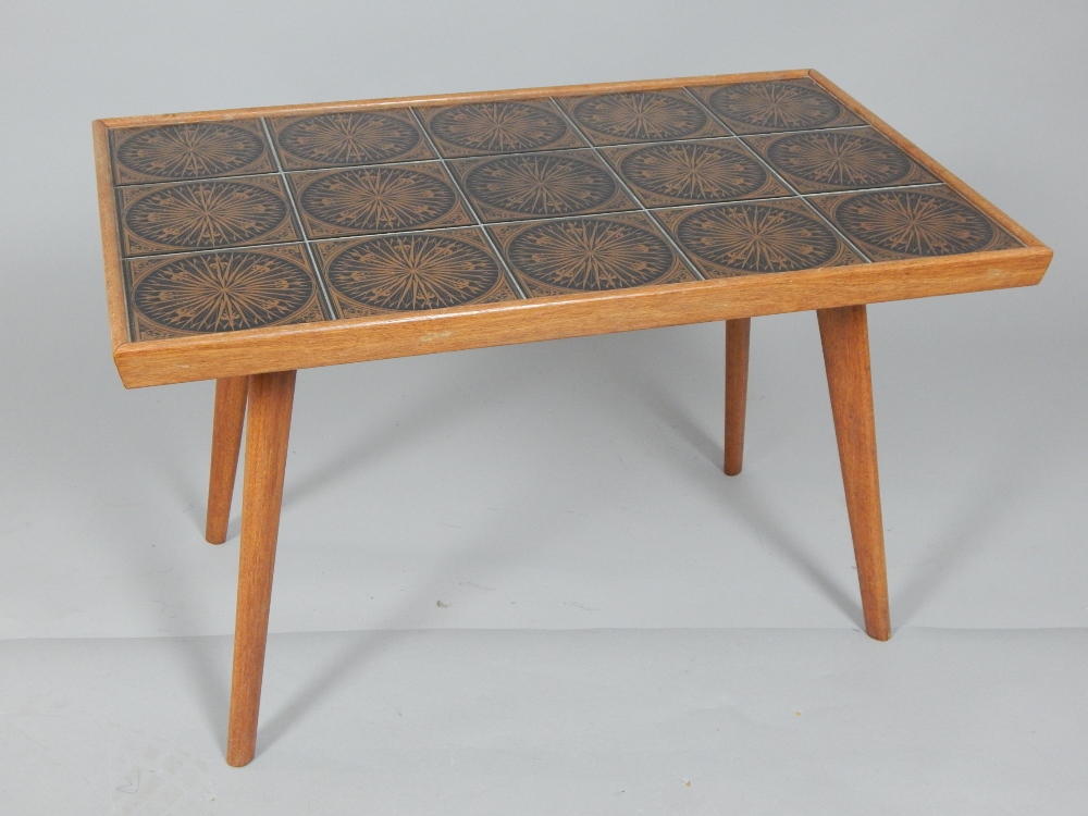1970's tile top rectangular occasional table, - Image 2 of 2