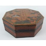 Chinese octagonal lacquer box,