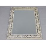 Reproduction rectangular scrimshaw style wall mirror,