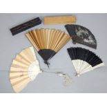 Late 19th century Chinese ivory fan,