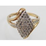 9ct yellow gold and diamond ring dress ring